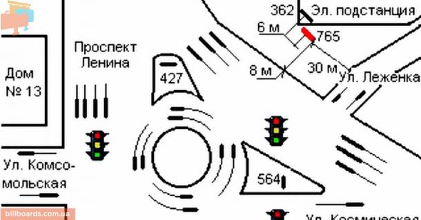 Призма A в Запорожье, 3х6  331_Запорожье_ проспект Соборний (проспект Леніна) пл. Привокзальная, ж/д Вокзал - 163338 схема