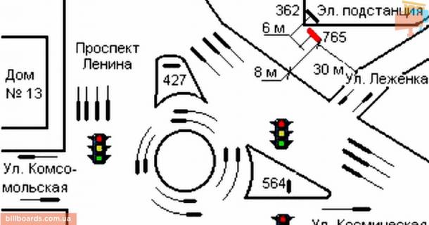 Призматрон, Призма A у Запоріжжі, 3х6  331_Запорожье_ проспект Соборний (проспект Леніна)  пл. Привокзальная, ж/д Вокзал - 163339 схема