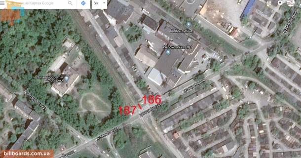 Білборд, Бігборд (Борд)  A у Запоріжжі, Щит 3х6.12  186 Запорожье  Верхняя (жд переезд) НОВЫЙ схема