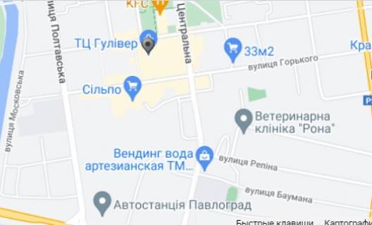Citylight A in Pavlograd, 1,2x1,9  st. Sevcenko (TC Guliver blok A, CENTR) scheme