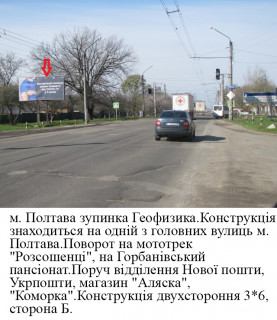 Billboard B in Poltava м. Полтава  зупинка Геофізика .Поворот на мототрек "Розсошенці",картодром,аптечний склад. Photo 1