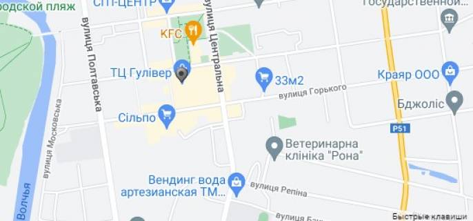 Сiтiлайт A у Павлограді, 1,2x1,9  вул. Шевченко (ТЦ Гулівер блок А, ЦЕНТР) схема