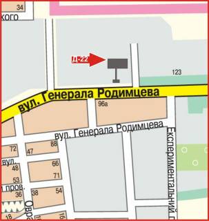 Билборд B в Кропивницкий (Кировоград) вул.Родимцева, 100 (вул. Г.Маріуполя) схема