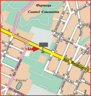 Білборд, Бігборд (Борд)  B у Кропивницький (Кіровоград), 3x6  вул.Яновського схема