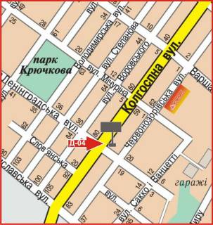 Билборд A в Кропивницкий (Кировоград) вул. Колгоспна (вул.Левитського) схема