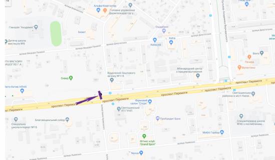 Призма B в Киеве, 6 X 3 м  просп. Берестейський (Перемоги), 130/1, автосалон "Iнфініті" - 270896 схема