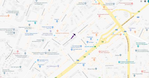 Сiтiлайт A у Києві, 1,2 X 1,8 м  бул. Приймаченко Марії,4 схема