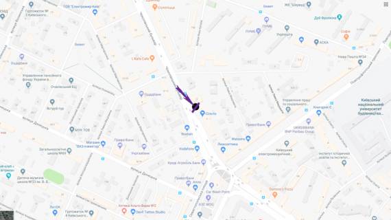 Скроллер B в Киеве бульв. Чоколівський, 12 навпроти - 270933 схема