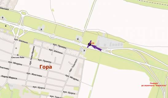 Билборд A в Киеве Бориспільське шосе, 32,км, автосалон Порше схема