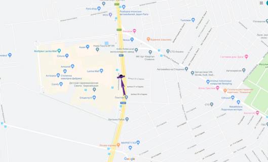 Billboard B in Kyiv, 6,2 X 3,2 м  av. Akademika Palladina, naproti vhodu v TRC Lavina scheme