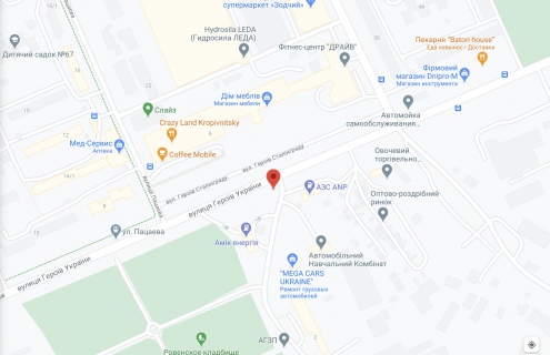 Білборд, Бігборд (Борд)  A у Кропивницький (Кіровоград) Автолюбителів, AMIC Energy схема