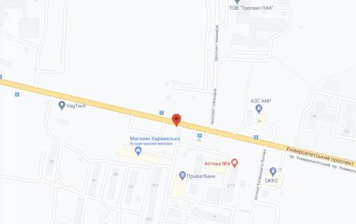 Білборд, Бігборд (Борд)  B у Кропивницький (Кіровоград) вул. Автолюбителів схема