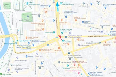 Видеоборд A в Харькове, 4,8x8,64  Павлівська площа, 20, Сумська вул. та Костюринський пров., центр (Panorama Lounge, ТРЦ Palladium (Палладіум)) * вертикальний - 295714 схема