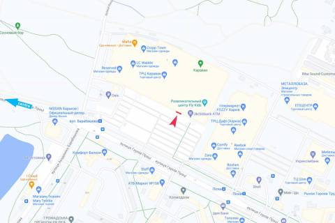 Видеоборд A в Харькове, 12,48х4,8  Нескорених вул. (колиш. Героїв Праці вул.)., 7, ТРЦ "Караван", на фасаде ТРЦ, парковка, правая входная группа - 381813 схема