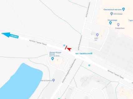 Видеоборд A в Харькове, 6x3  Героев Труда ул. (напротив дома № 2-Г), в центр (VIP) (Ниссан) - 381821 схема
