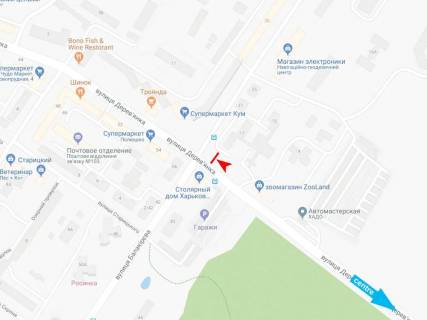 Видеоборд A в Харькове, 3,1х2,2  Дерев'янка вул., 17 - Станіслава Партали (Балакірєва) вул., з центру - 532154 схема