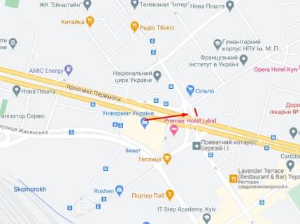 Видеоборд A в Киеве, 2,56х12,29  бульвар Т. Шевченко 62 - 295611 схема
