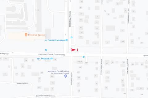 Видеоборд B в Харькове, 6x3  просп. Байрона (Героїв Сталінграда) 51 - Академіка Волкова (Морозова) ул., из центра - 381820 схема