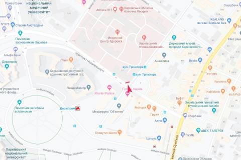 Видеоборд A в Харькове, 3,1х2,2  просп. Незалежності (просп. Правди), 13 - Тринклера ул., из центра (Kharkiv Palace. Харьков Палас, гостиница Харьков, площадь Свободы) - 295712 схема