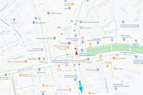 Видеоборд A у Харкові, 6x3  Науки просп. (Леніна просп.) - 23 Августа ул., М. 23 серпня (Супермаркет "КЛАС", ТЦ "Рух", сквер "Солдат", ринок "Павлове Поле", к-т "Довженко"), з центру - 295708 схема