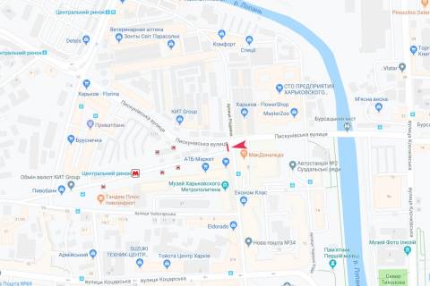 Видеоборд B у Харкові, 6x3  Піскуновська вул. - Машинобудівний ін., В центр - ЦЕНТРАЛЬНИЙ РИНОК (Макдональдс, Будинок Торгівлі, метро) - 295715 схема