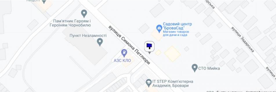 Білборд, Бігборд (Борд)  B у Бровари, 3x6  ул. Симона Петлюры 12-A схема