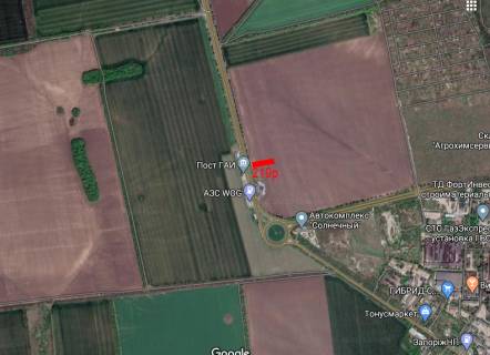Билборд A в трассах Запорожья, 3x6  виїзд в сторону м. Дніпро, навпроти посту ДАІ, АЗС ВОГ, кільце схема