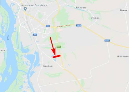 Billboard A in Zaporizhzhya highway, 3x6  trasa Moskva-Simferopol', viizd iz Zaporizza, pam'atnik avtomobilistam scheme