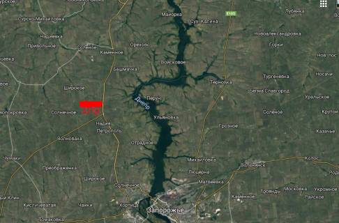 Билборд B в трассах Запорожья, 3x6  траса Запоріжжя - Дніпро (рух в сторону м. Дніпро) схема