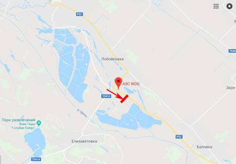 Билборд A на трассах Днепровской области, 3x6  Балівка - Лобойківка - Єлизаветівка, напрям до м. Дніпро (АЗС WOG) схема