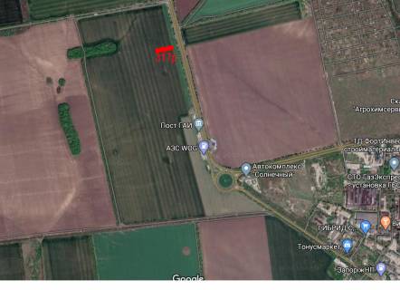 Билборд B в трассах Запорожья, 3x6  траса Запоріжжя - Дніпро (рух в сторону м. Дніпро) схема