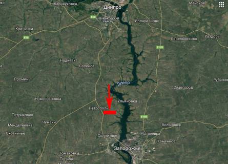 Билборд B на трассах Запорожской области, 3x6  траса Запоріжжя - Дніпро (рух в сторону м. Запоріжжя) схема
