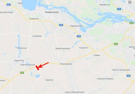Билборд B в Криничках, 3x6  Криворізьке шосе - на повороті до с. Кринички, с. Світлогірське, в сторону м. Кривий Ріг схема