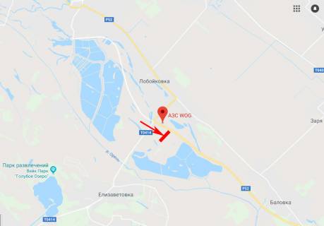 Билборд A на трассах Днепровской области, 3x6  Балівка - Лобойківка - Єлизаветівка, напрям до м. Дніпро (АЗС WOG) схема