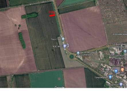 Billboard A in Zaporizhzhya highway, 3x6  trasa Zaporizza - Dnipro (ruh v storonu m. Zaporizza) scheme