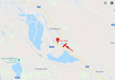 Билборд A на трассах Днепровской области, 3x6  траса Петриківка - Лобойківка, напрям до м. Кам'янське, перед АЗС WOG схема