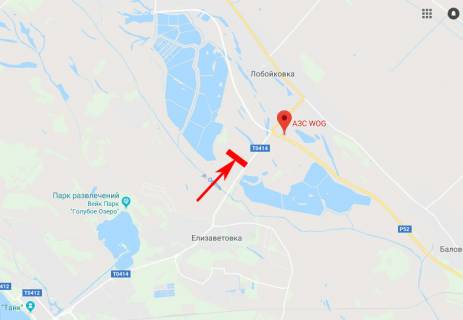 Билборд B в Запорожье, 3x6  Балівка - Лобойківка - Єлизаветівка, напрям до м. Дніпро (АЗС WOG) схема