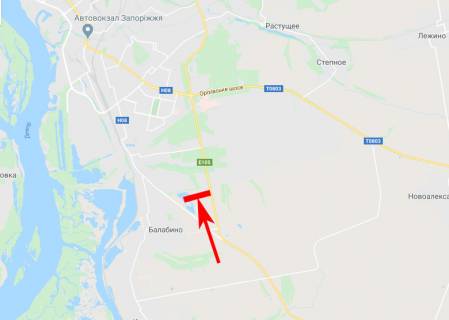 Billboard B in Zaporizhzhya highway, 3x6  trasa Moskva-Simferopol', v'izd v Zaporizza, pam'atnik avtomobilistam scheme