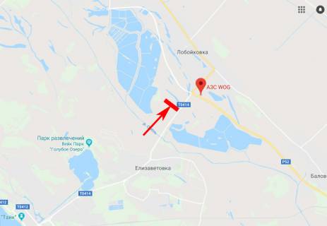 Билборд B в Запорожье, 3x6  Балівка - Лобойківка - Єлизаветівка, напрям до м. Дніпро (АЗС WOG) схема