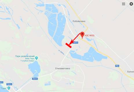 Билборд A в Запорожье, 3x6  Балівка - Лобойківка - Єлизаветівка, напрям до м. Кам'янське схема