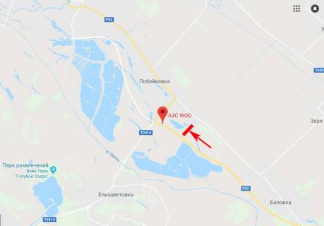 Билборд A на трассах Днепровской области, 3x6  Балівка - Лобойківка - Єлизаветівка, напрям до м. Кам'янське схема