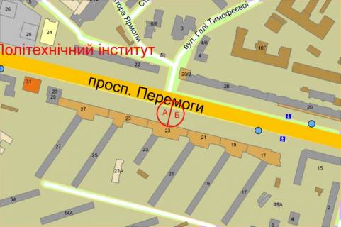 Скроллер B в Киеве, 3.14x2.32  просп. Берестейський (Перемоги), 23 (400 метрів до ст. метро "Політехнічний інститут", рух із центру) - 26493 схема