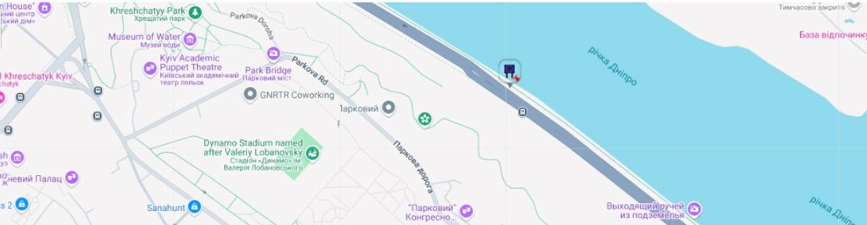 Видеоборд A в Киеве, 3.14x2.32  Набережне шоссе, (800 метрів до Паркового мосту, рух в напрямку Подолу) - 337158 схема