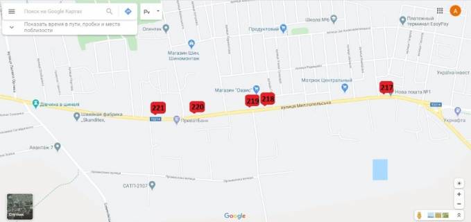 Билборд A в Каховке, 3х6  Мелітопольська (АктивГаз)_А схема