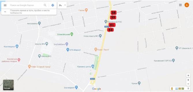 Билборд A в Каховке, 3х6  Панкеєвська (Таврія)_А схема