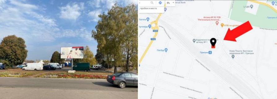 Билборд A в Прилуках, 3*6  Привокзальна площа, вихід із центрального вокзалу (базару) фото 1