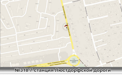 Билборд B в Одессе, 3x6 (gusak)  0318 7 ст Люстдорфской дороги в центр схема