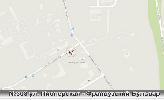 Билборд B в Одессе, 3x6 (gusak)  0308 Французкий бульвар - ул. Пионерская схема