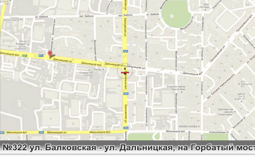 Билборд A в Одессе, 3x12  №322пр ул. Балковская -ул. Дальницкая на Горбатый мост схема