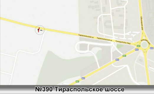 Білборд, Бігборд (Борд)  B у Одесі, 3х6  №390 вул. Тираспольське шосе, 750 м до «Двох Стовпів», напрямок до міста схема